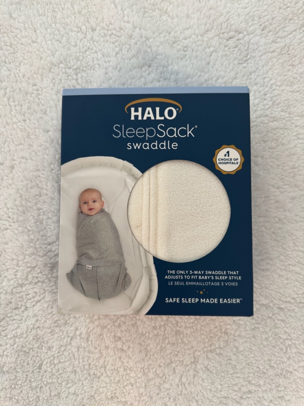 NIB Halo SleepSack Swaddle in Cream Micro-Fleece